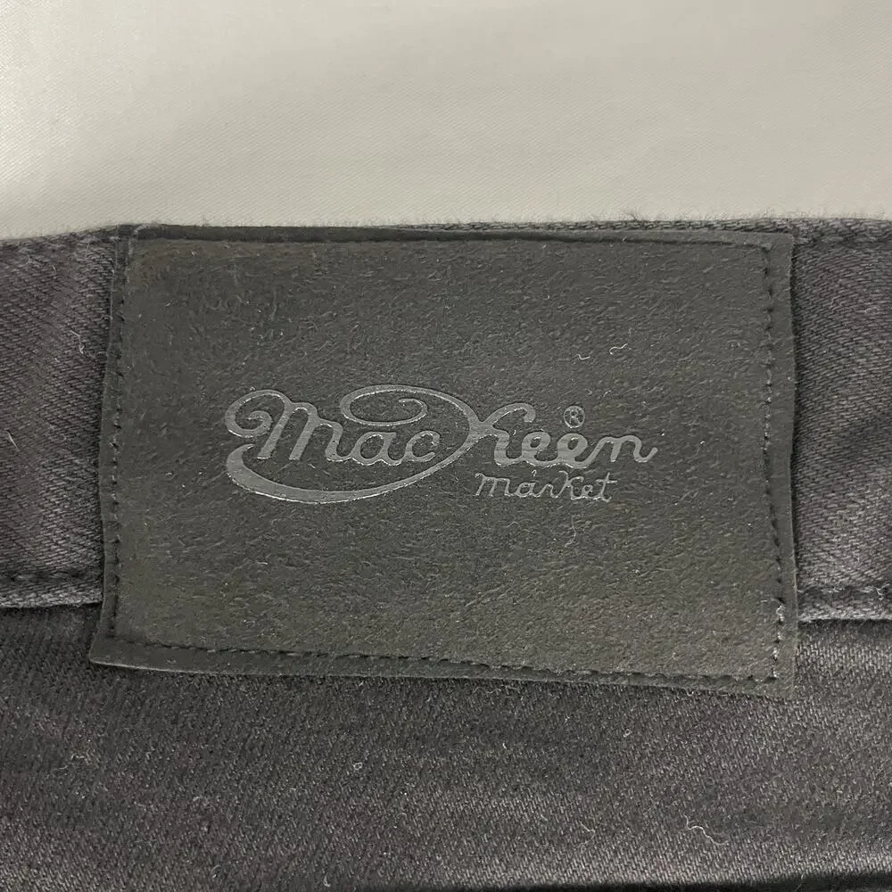 Mackeen Gothica Jeans Men's Skinny Slim Fit Black Flames 36x34
